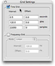 &ldquo;Grid Settings&rdquo; : &ldquo;Time Grid&rdquo;