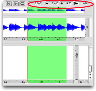 S&eacute;lection d'une partie du son