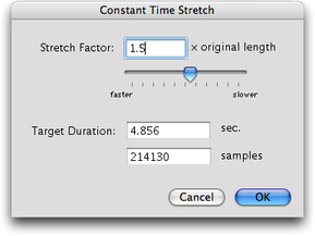 Panneau de r&eacute;glage pour la dilatation/compression &agrave; facteur constant
