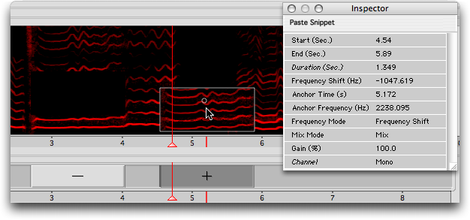 D&eacute;placement de la r&eacute;gion avec l'ancre en temps et en fr&eacute;quence (voir ci-dessous)