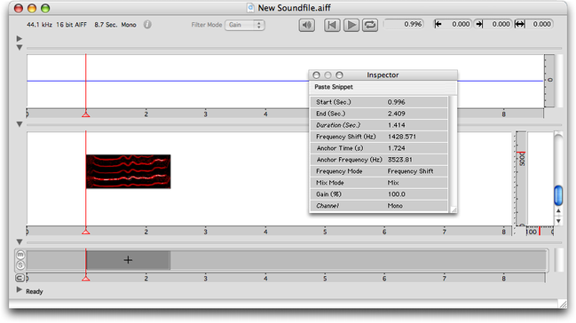 Copie en &ldquo;Frequency Shift&rdquo; dans un fichier vide