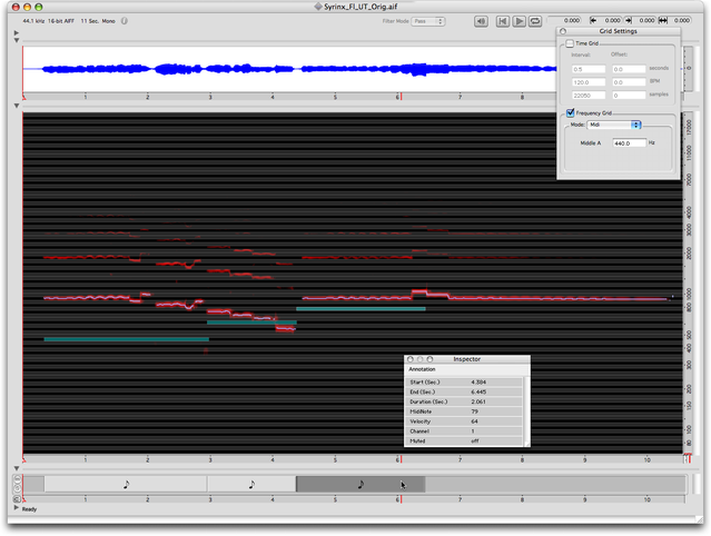 Les notes Midi et leurs &eacute;l&eacute;ments de piste