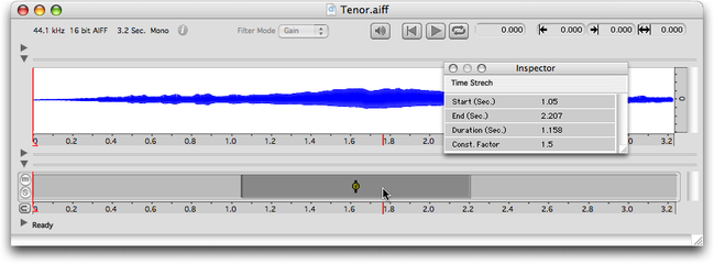 Dilatation/compression &agrave; facteur constant : &eacute;l&eacute;ment de piste