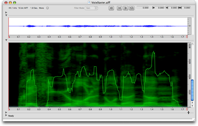 VUV sur le sonagramme affich&eacute;