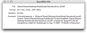 SoundFile Info