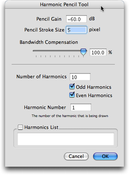 R&eacute;glages pour le crayon harmonique
