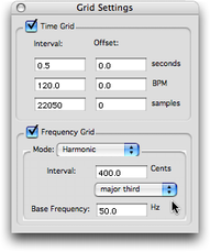 &ldquo;Grid Settings&rdquo; : &ldquo;Frequency Grid&rdquo; - options