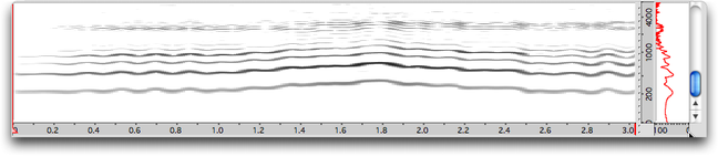 Sonagramme en niveau de gris (&eacute;chelle logarithmique)
