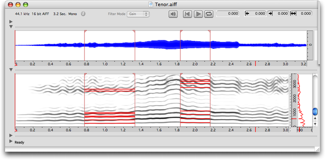 Analyse en s&eacute;quence d'accords &ldquo;Average Spectrum&rdquo; sur deux r&eacute;gions