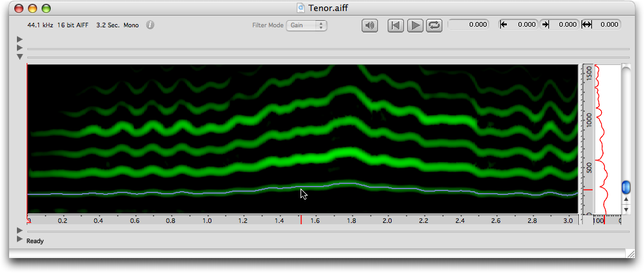 F0 sur le sonagramme affich&eacute;