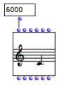 A data box is connected to the "self" of a chord box. The "self" of a chord box can create an instance out of a simple pitch value.
